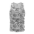 Custom Fully Sublimated Monochrome Botanical Floral Pattern White Black Performance Tank Top 18334