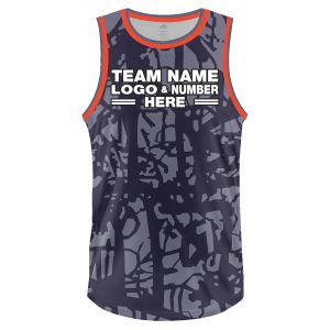 Custom Fully Sublimated Swarm Five Pattern Purple Salmon Performance Basketball Uniform Jersey 18348