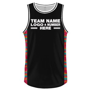 Custom Fully Sublimated Ripped Pattern Black Pink Orange Teal Performance Basketball Uniform Jersey 18376