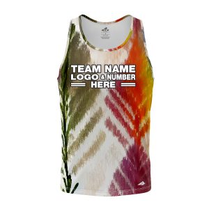 Custom Fully Sublimated Abstract Brushstroke Floral Pattern Multicolor Performance Tank Top 18426