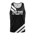 Custom Fully Sublimated Sport Neon Pattern Black White Performance Tank Top 18579