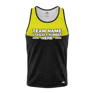 Custom Fully Sublimated Basic Neon Pattern Black Yellow Performance Tank Top 18591