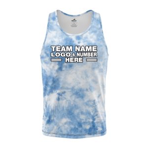 Custom Fully Sublimated Basic Tie Dye Pattern SkyBlue Performance Tank Top 18599