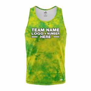 Custom Fully Sublimated Basic Tie Dye Pattern Green Performance Tank Top 18603