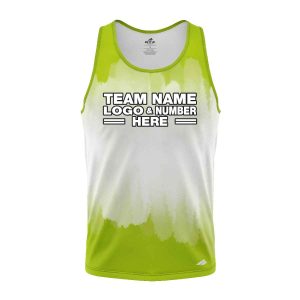 Custom Fully Sublimated Brushed Tie Dye Pattern Green White Performance Tank Top 18623