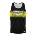 Custom Fully Sublimated Shaded Tie Dye Pattern Black Yellow Performance Tank Top 18631