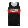 Custom Fully Sublimated Shaded Tie Dye Pattern Black Red Performance Tank Top 18643