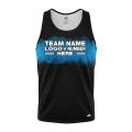 Custom Fully Sublimated Shaded Tie Dye Pattern Black Blue Performance Tank Top 18647