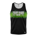 Custom Fully Sublimated Shaded Tie Dye Pattern Black Green Performance Tank Top 18651