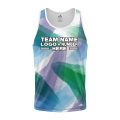 Custom Fully Sublimated Blurred Blobs Tie Dye Pattern Blue Berry Performance Tank Top 18671