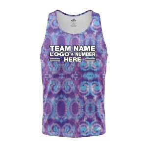 Custom Fully Sublimated Casual Tie Dye Pattern Purple Performance Tank Top 18699