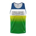 Custom Fully Sublimated Retro Stripe Neon Pattern Blue Green  Performance Tank Top 18719