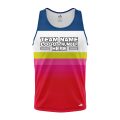 Custom Fully Sublimated Retro Stripe Neon Pattern Blue Yellow Pink Performance Tank Top 18731