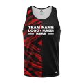 Custom Fully Sublimated Half Tie Dye Pattern Red Performance Tank Top 18739