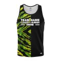 Custom Fully Sublimated Half Tie Dye Pattern Green Performance Tank Top 18751