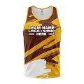 Custom Fully Sublimated Paint Brush Tie Dye Pattern Brown Yellow Performance Tank Top 18759
