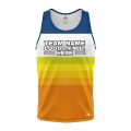 Custom Fully Sublimated Retro Stripe Neon Pattern Blue Yellow Orange Performance Tank Top 18763
