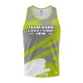 Custom Fully Sublimated Paint Brush Tie Dye Pattern Gray Green Performance Tank Top 18771