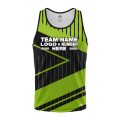 Custom Fully Sublimated Geometric Neon Pattern Black Green Performance Tank Top 18783