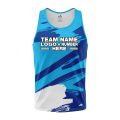 Custom Fully Sublimated Paint Brush Tie Dye Pattern Sky Blue Performance Tank Top 18779