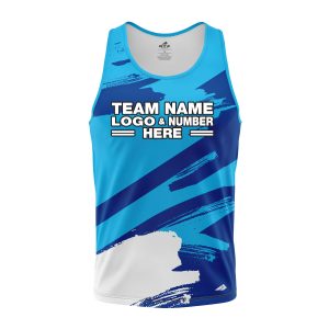 Custom Fully Sublimated Paint Brush Tie Dye Pattern Sky Blue Performance Tank Top 18779