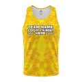 Custom Fully Sublimated Solid Tie Dye Pattern Yellow Performance Tank Top 18823