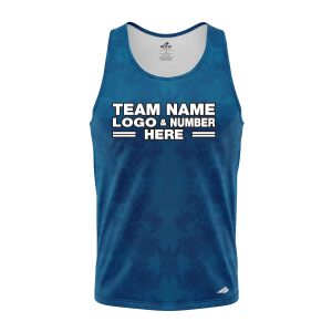 Custom Fully Sublimated Solid Tie Dye Pattern Blue Performance Tank Top 18831