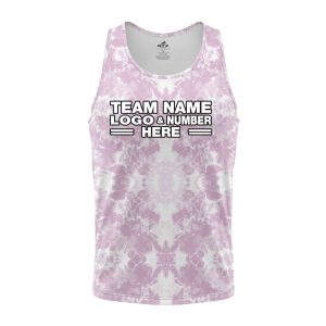 Custom Fully Sublimated Solid Tie Dye Pattern Berry Performance Tank Top 18835