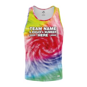Custom Fully Sublimated Spiral Tie Dye Pattern Multicolor Performance Tank Top 18859