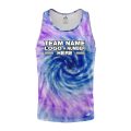 Custom Fully Sublimated Spiral Tie Dye Pattern Berry SkyBlue Performance Tank Top 18855