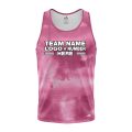 Custom Fully Sublimated Cloudy Tie Dye Pattern Pink Performance Tank Top 18895