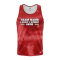 Custom Fully Sublimated Cloudy Tie Dye Pattern Red Performance Tank Top 18899