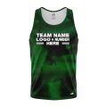 Custom Fully Sublimated Cloudy Tie Dye Pattern Green Performance Tank Top 18903