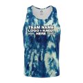 Custom Fully Sublimated Electric Blues Tie Dye Pattern Performance Tank Top 18911
