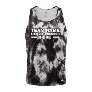 Custom Fully Sublimated Titans Tie Dye Pattern Black White Performance Tank Top 18915