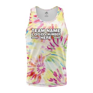Custom Fully Sublimated Painted Fingers Tie Dye Pattern Multicolor Performance Tank Top 18919