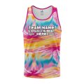 Custom Fully Sublimated Oil Tie Dye Pattern Multicolor Performance Tank Top 18923