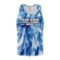 Custom Fully Sublimated Marine Tie Dye Pattern Blues Performance Tank Top 18943
