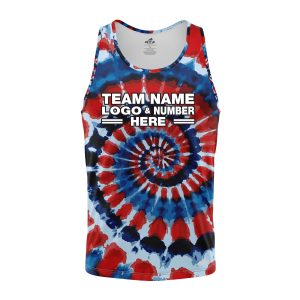 Custom Fully Sublimated Lush Legends Tie Dye Pattern Blue Red Performance Tank Top 18963