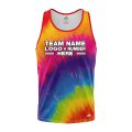 Custom Fully Sublimated Tropical Tornadoes Tie Dye Pattern Multicolor Performance Tank Top 18975