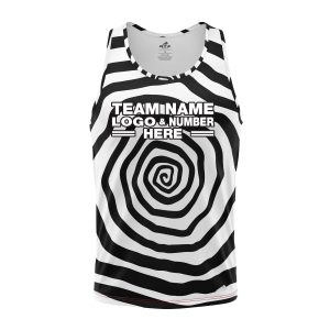 Custom Fully Sublimated Trippy Tie Dye Three Pattern Black White Performance Tank Top 19055