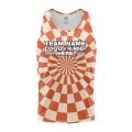 Custom Fully Sublimated Trippy Tie Dye Three Pattern Orange White Performance Tank Top 19087