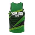 Custom Fully Sublimated Geometric Burst Neon Pattern Green Black Performance Tank Top 19091