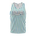Custom Fully Sublimated Serene Stripes Tie Dye Pattern Blue White Performance Tank Top 19095