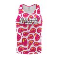 Custom Fully Sublimated Energetic Smiles Tie Dye Pattern Pink Yellow White Performance Tank Top 19099