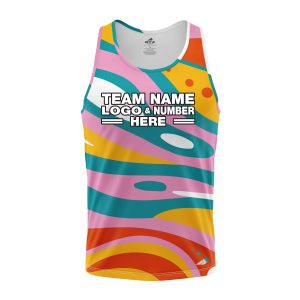 Custom Fully Sublimated Vintage Bloom Tie Dye Pattern Multicolor Performance Tank Top 19123