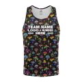 Custom Fully Sublimated Fungi Frenzy Tie Dye Black Multicolor Performance Tank Top 19147