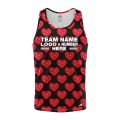 Custom Fully Sublimated Heartbeat Tie Dye Black Red Performance Tank Top 19151