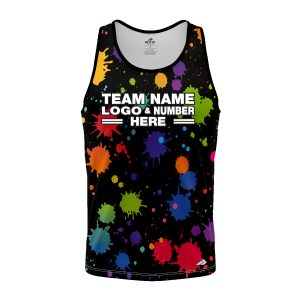 Custom Fully Sublimated Paint Splash Neon Pattern Multicolor Performance Tank Top 19187