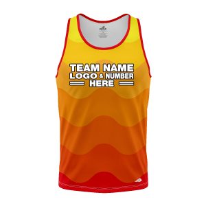 Custom Fully Sublimated Heat Wave Neon Pattern Orange Yellow Performance Tank Top 19191